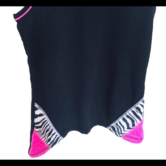 JUSTICE Neon Animal Print Mixed Media Racerback Tank Hot Pink Girl Age 8Y - Picture 6 of 8